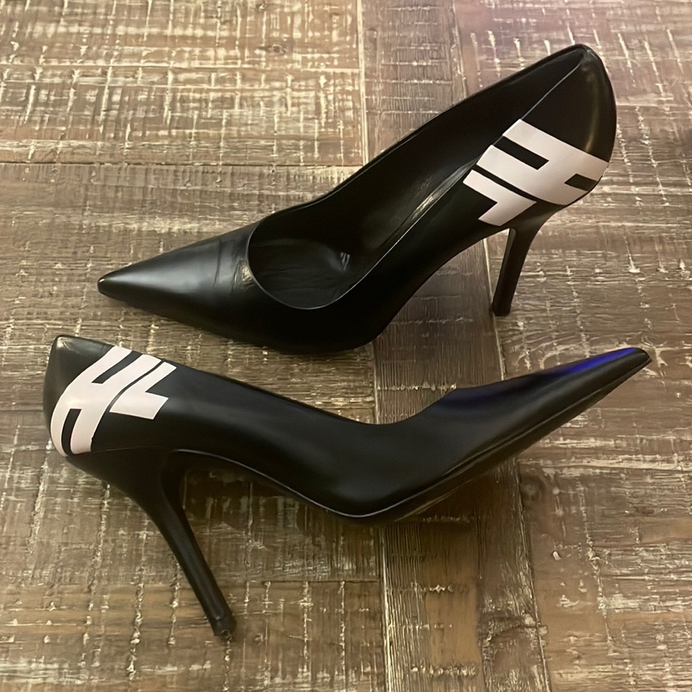 Sexy Helmut Lang logo pumps